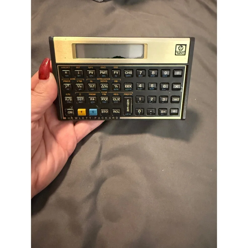 Vintage HP 12C Financial Calculator‎ 1986 Made in Brazil + Case, Works Great